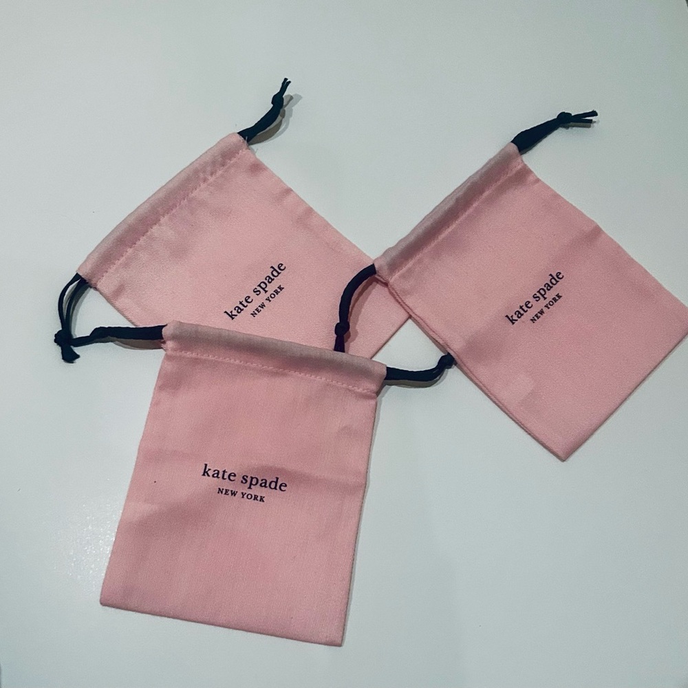 3 Kate Spade ♠️ Pink Drawstring Jewelry bags